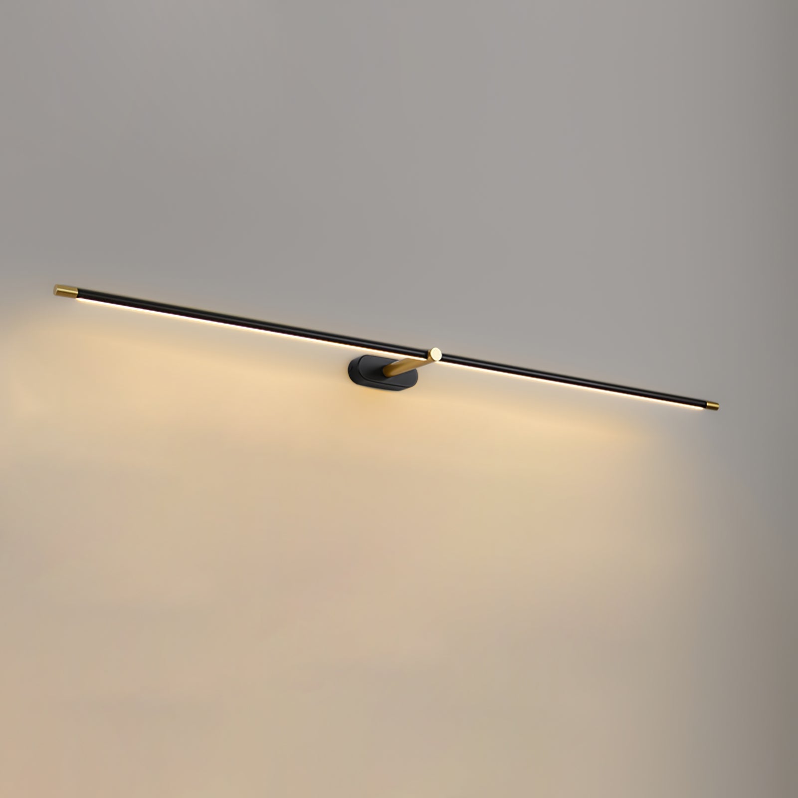 Contemporary Metal Vanity Light Integrated LED 27 in Black Bathroom Wall Lamp Warm Lighting | Thomler