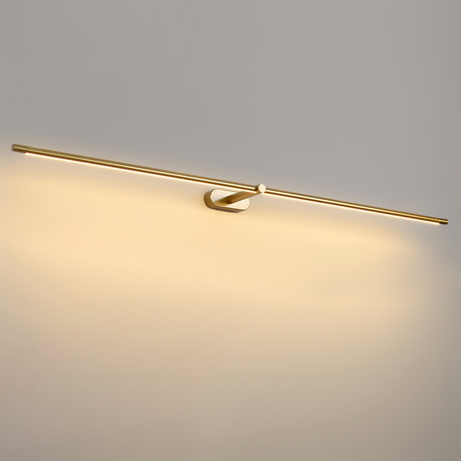 Contemporary Metal LED Vanity Light 27 in Black Bathroom Wall Lamp Warm Light | Thomler