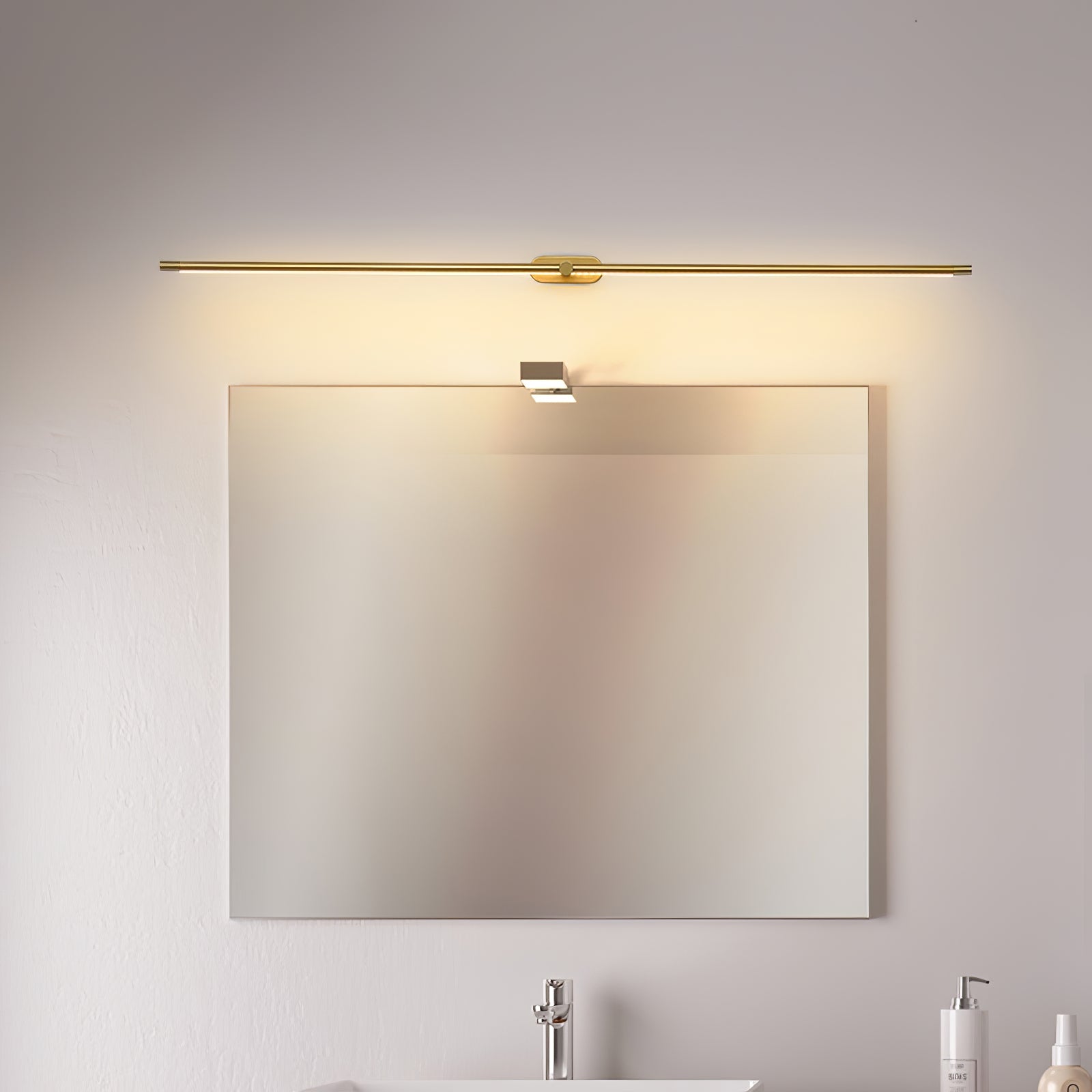 Contemporary Metal Vanity Light Integrated LED 27 in Black Bathroom Wall Lamp Warm Lighting | Thomler