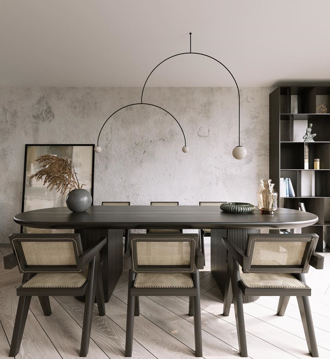 Mobile Chandelier 55.1 in L x 33.5 in H Patinated Brass Black Modern Living Room Ceiling Light Minimalist Glass Diffuser Fixture | Thomler