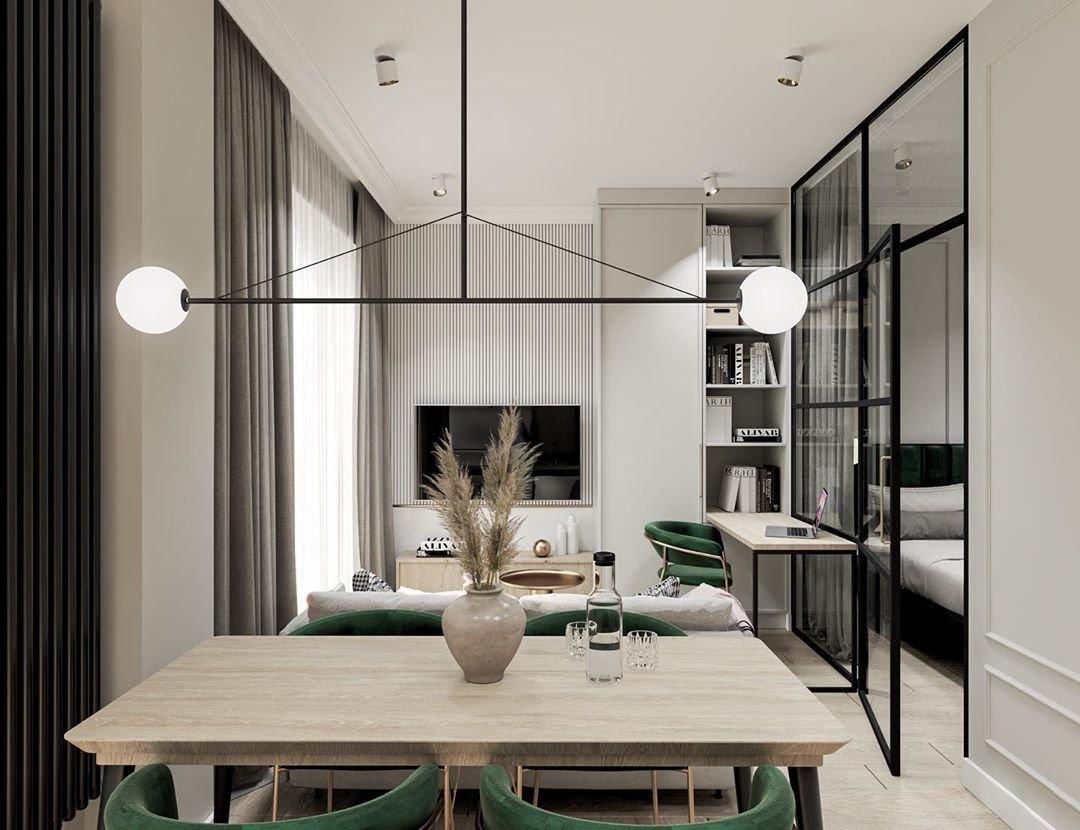 Mobile Chandelier 55.1 in L x 33.5 in H Patinated Brass Black Modern Living Room Ceiling Light Minimalist Glass Diffuser Fixture | Thomler