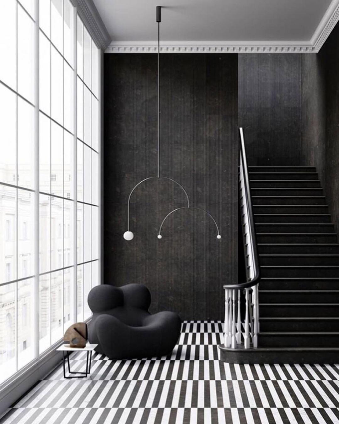 Mobile Chandelier 55.1 in L x 33.5 in H Patinated Brass Black Modern Living Room Ceiling Light Minimalist Glass Diffuser Fixture | Thomler