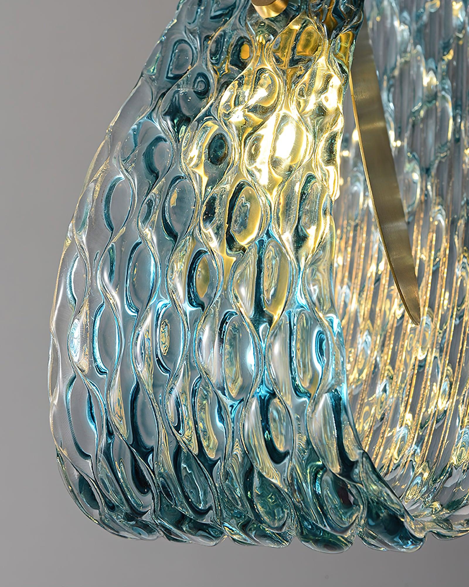 Handblown Cobalt Glass Drop Ceiling Fixture with Metal Accents 5.1 inch for Kitchen Island Dining Area Entryway | Thomler