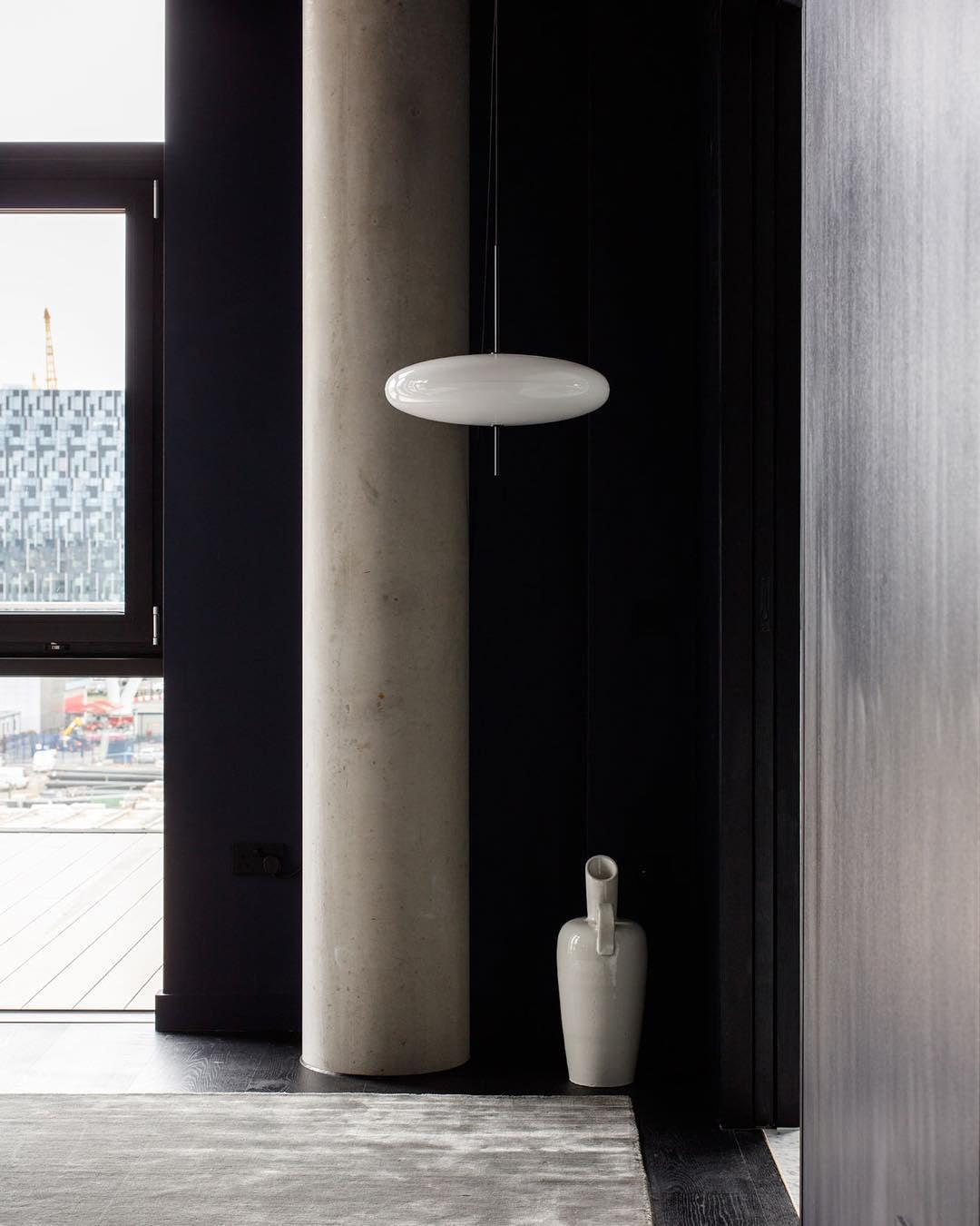 Polymer Plastic Suspension Lamp 11.8 in x 21.7 in White Indoor Ceiling Light Adjustable Hanging Height Modern Lighting Fixture | Thomler