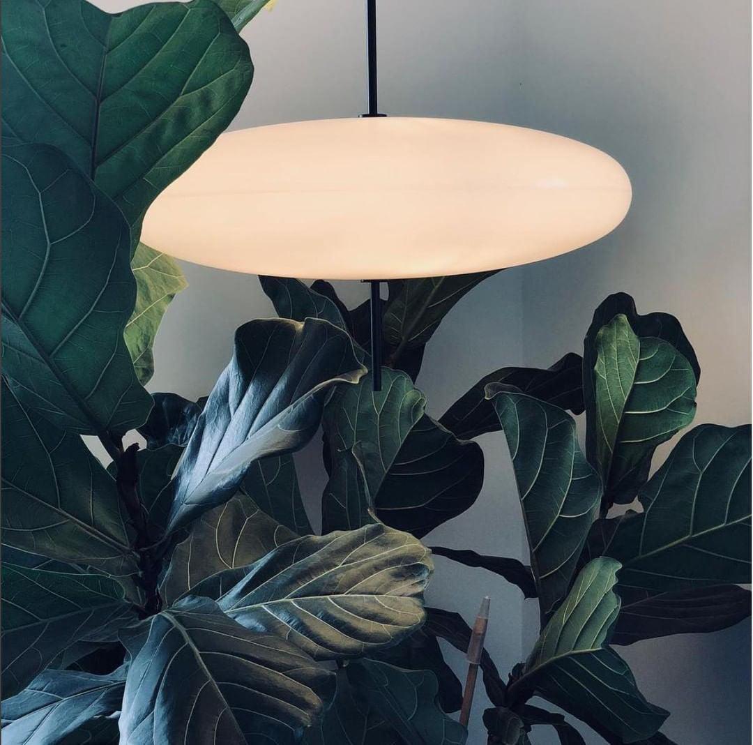Polymer Plastic Suspension Lamp 11.8 in x 21.7 in White Indoor Ceiling Light Adjustable Hanging Height Modern Lighting Fixture | Thomler