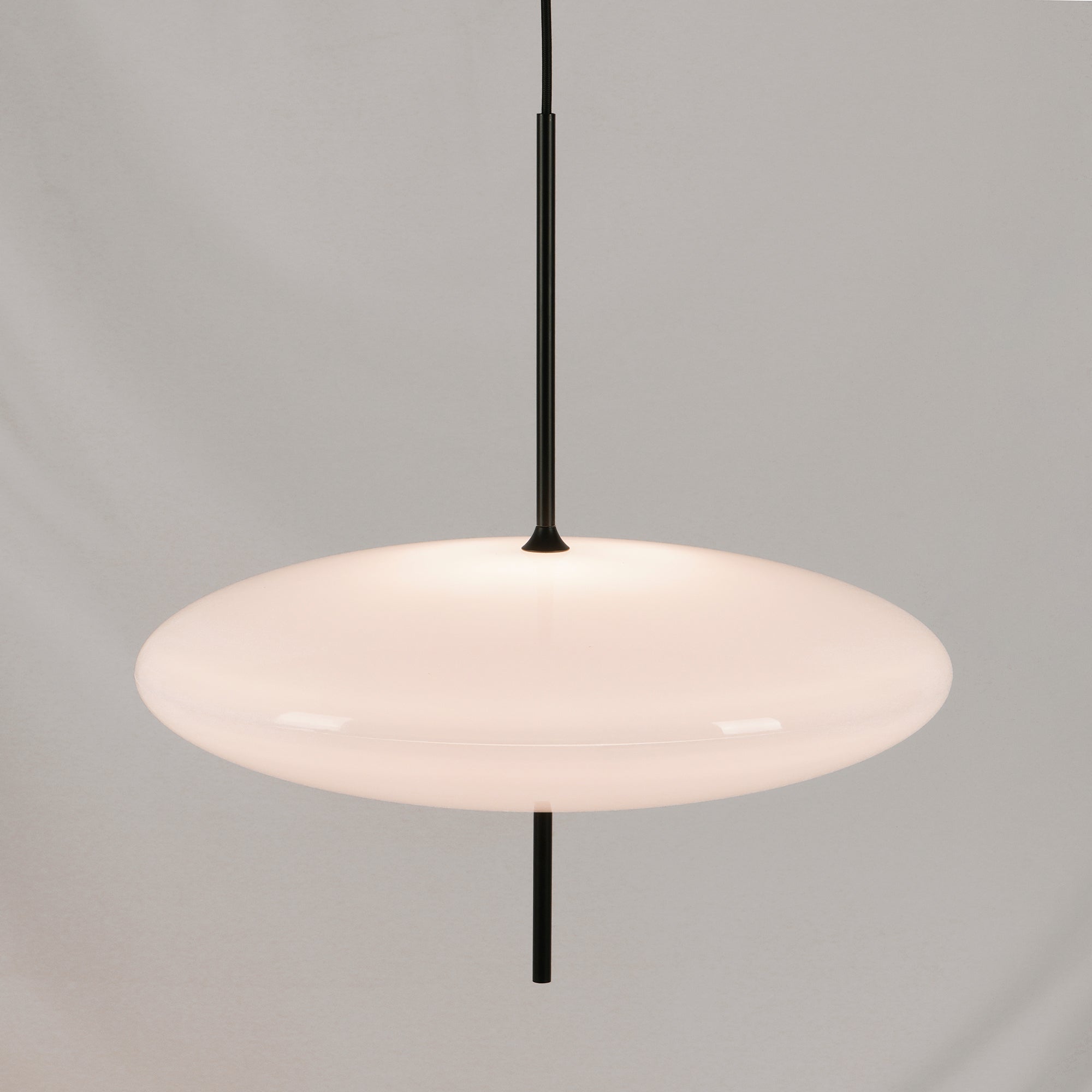 Polymer Plastic Suspension Lamp 11.8 in x 21.7 in White Indoor Ceiling Light Adjustable Hanging Height Modern Lighting Fixture | Thomler