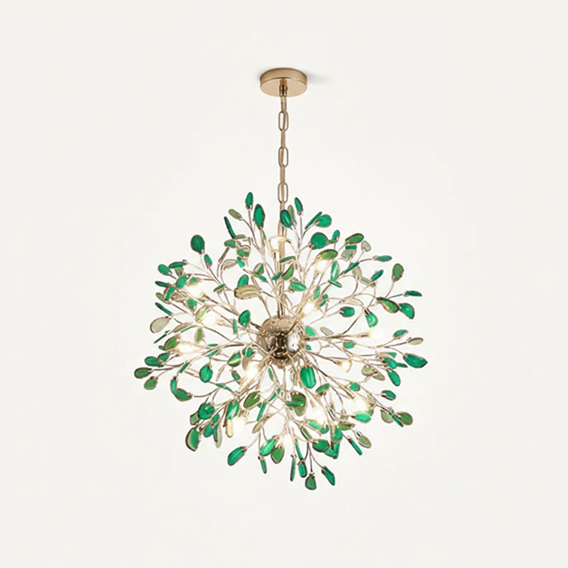 Pendant Light Natural Agate G4 58.0 cm Gold Living Room Dining Room Chandelier Multicolour Ceiling Hanging Light | Thomler