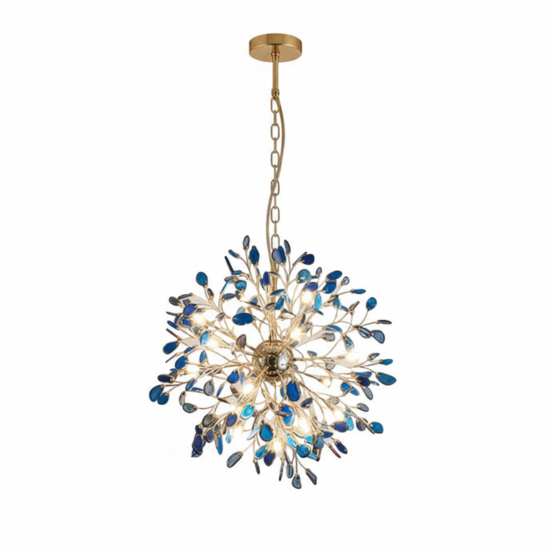 Pendant Light Natural Agate G4 58.0 cm Gold Living Room Dining Room Chandelier Multicolour Ceiling Hanging Light | Thomler