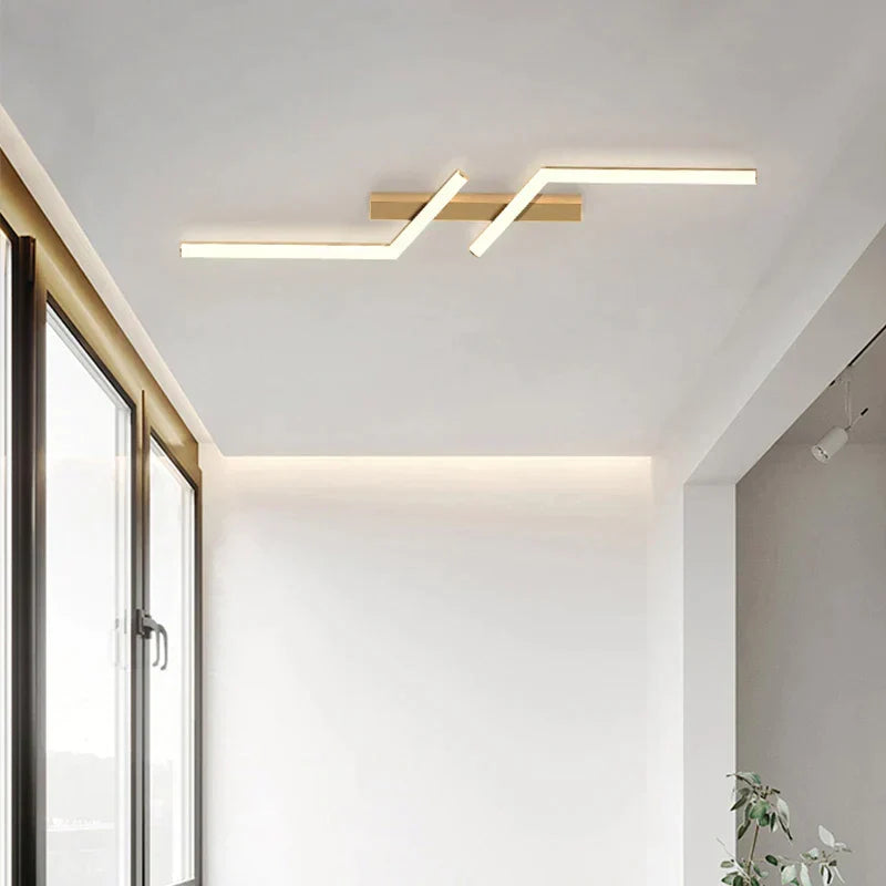 Dimmable LED Ceiling Light Flush Mount with Remote Control – Modern Aluminum Linear Panel | Thomler