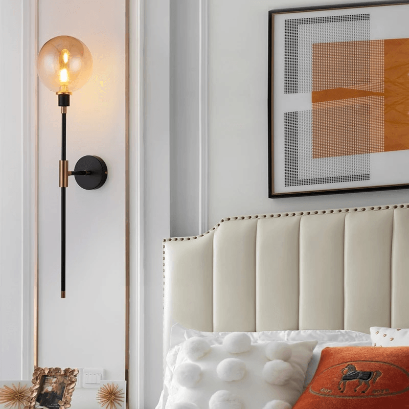 Contemporary Glass Shade LED Fixture Gray Amber Clear Finishes for Hallway Bedroom Entryway Living Room Bathroom | Thomler