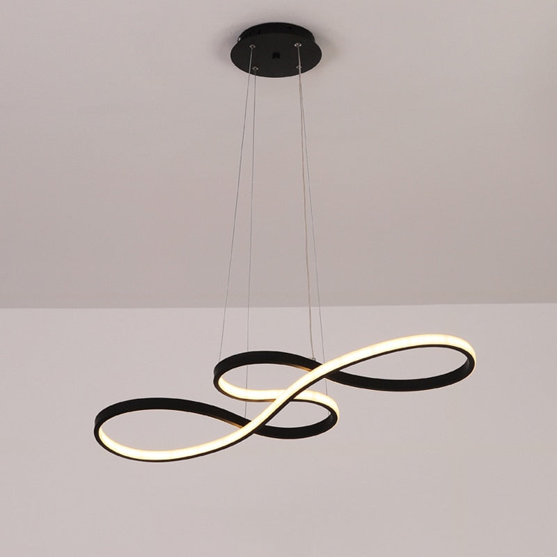 Music Note Linear Pendant Light Dimmable Metal & Silicone Artistic Fixture for Bedroom Living Room Adjustable Modern Chandelier | Thomler