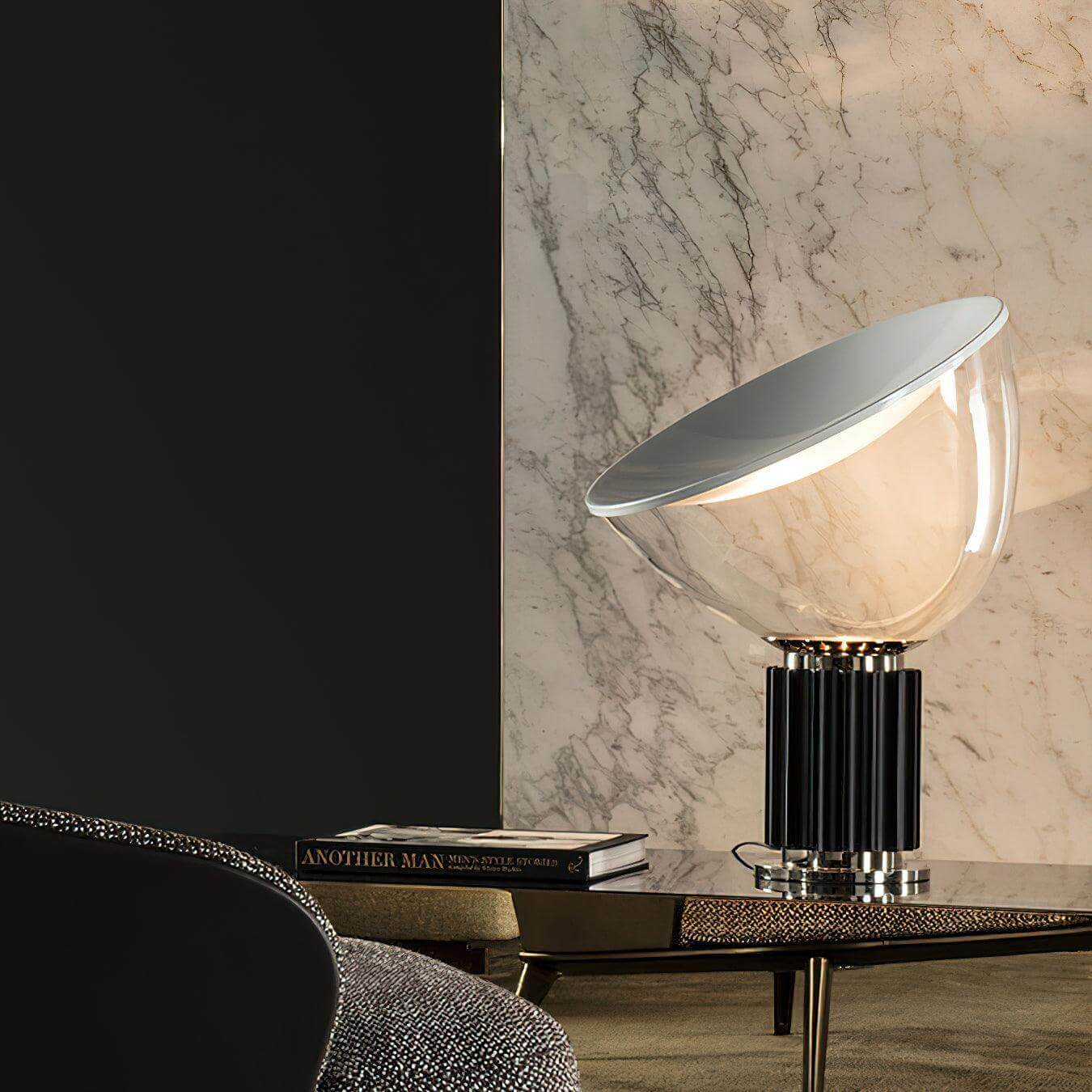 Table Lamp Glass 19.5 in x 25.4 in Adjustable Living Room Bedroom Office Lighting Soft Diffused Glow Modern Home Decor | Thomler