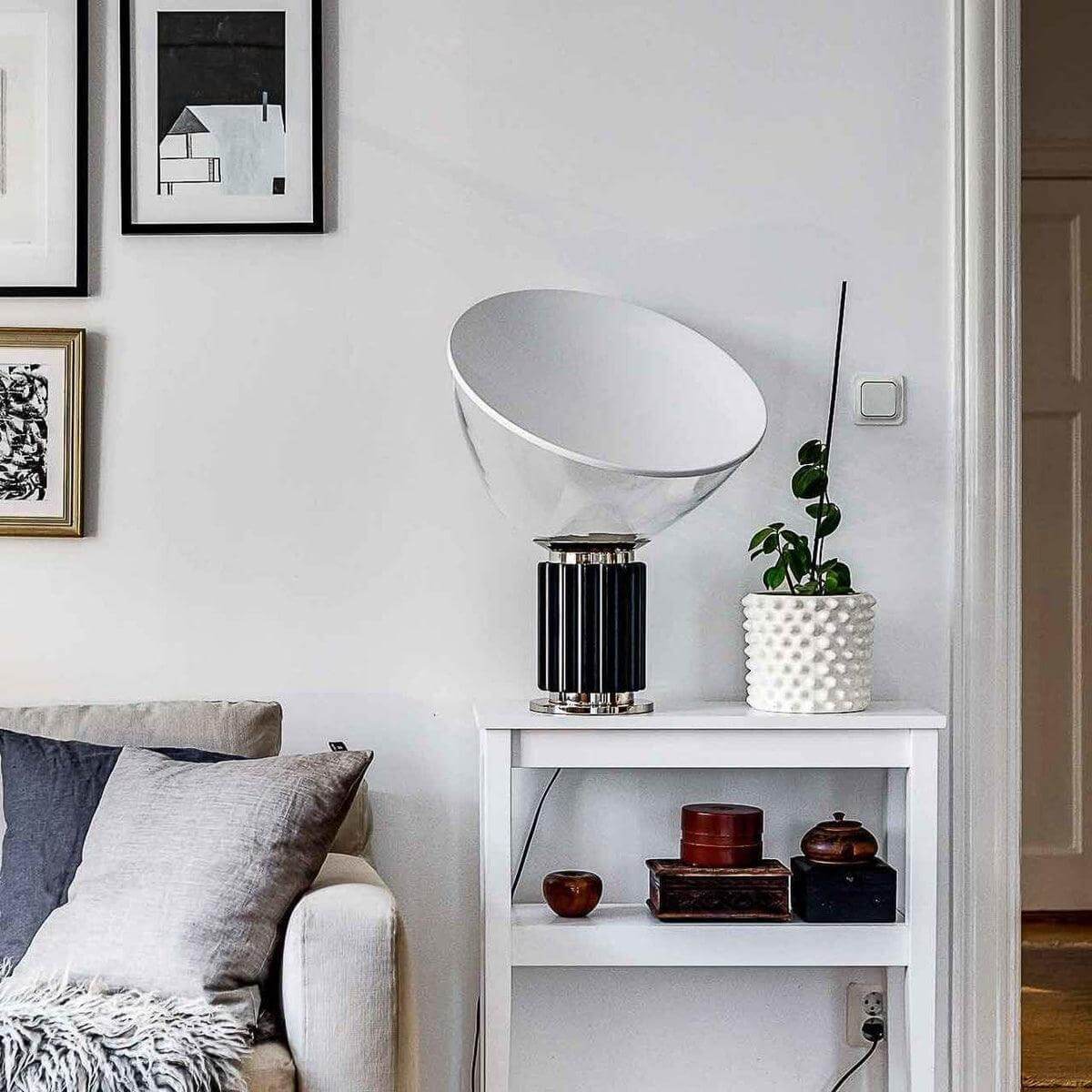 Table Lamp Glass 19.5 in x 25.4 in Adjustable Living Room Bedroom Office Lighting Soft Diffused Glow Modern Home Decor | Thomler