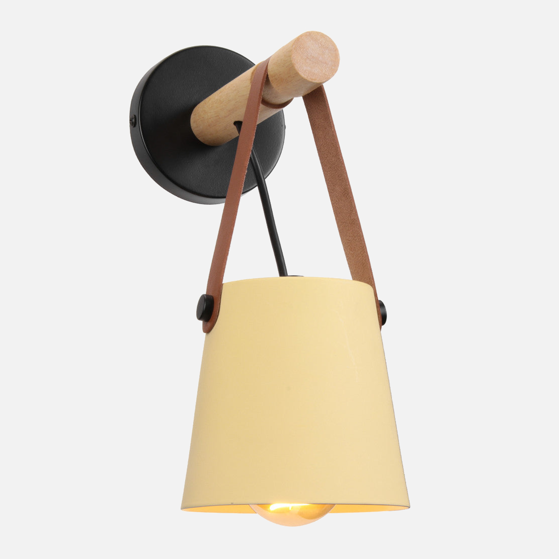 Wall Lamp Wood Iron E27 20.0 cm Black Bedroom Reading Industrial Lighting Fixture | Thomler