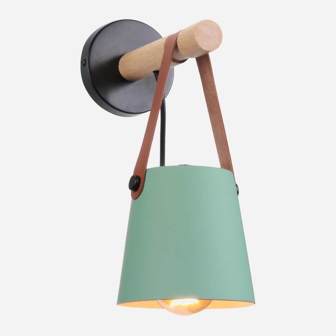 Wall Lamp Wood Iron E27 20.0 cm Black Bedroom Reading Industrial Lighting Fixture | Thomler