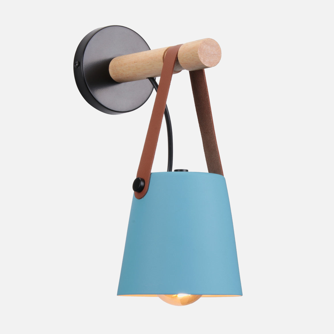Wall Lamp Wood Iron E27 20.0 cm Black Bedroom Reading Industrial Lighting Fixture | Thomler
