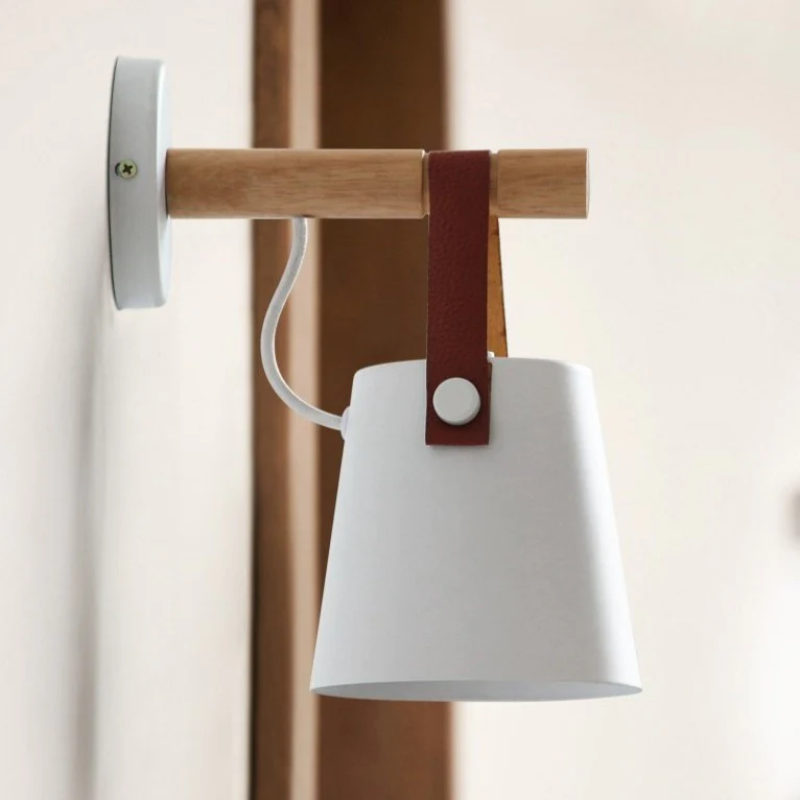 Wall Lamp Wood Iron E27 20.0 cm Black Bedroom Reading Industrial Lighting Fixture | Thomler