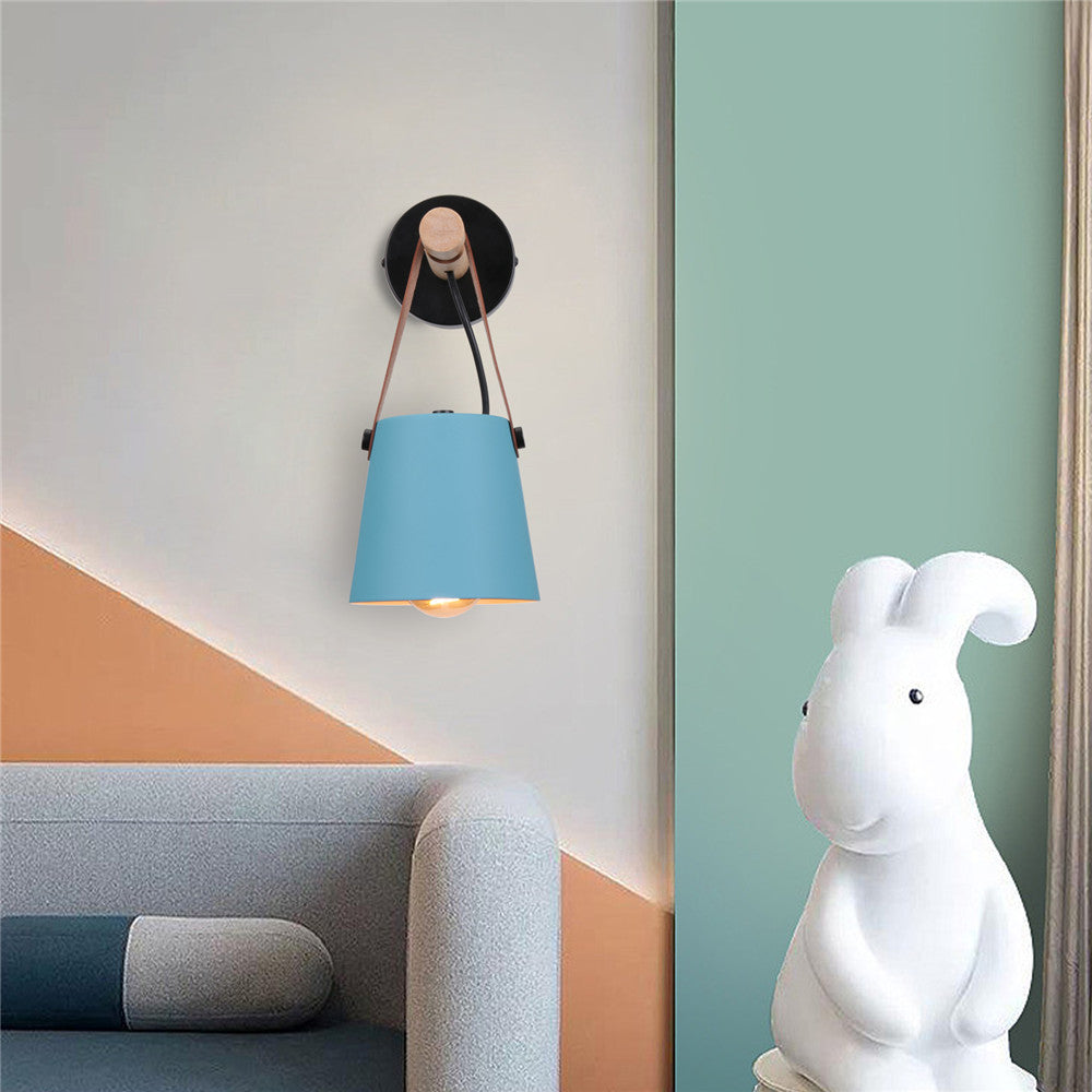 Wall Lamp Wood Iron E27 20.0 cm Black Bedroom Reading Industrial Lighting Fixture | Thomler