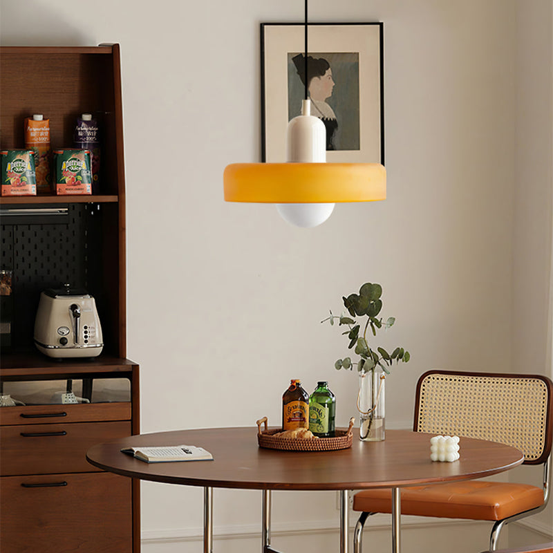 Glass Disc Pendant Light with Adjustable Cord – Modern Ceiling Fixture for Dining Room, Kitchen Island & Living Room | Thomler