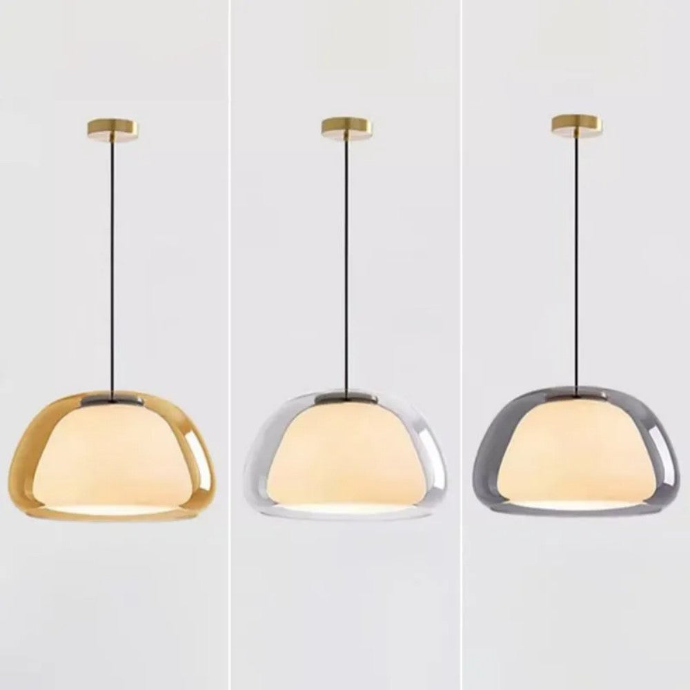 Pendant Light Glass 25.0 cm 39.0 cm White Dining Room Hanging Ceiling Lamp Modern Jelly Texture E27 Kitchen Island | Thomler