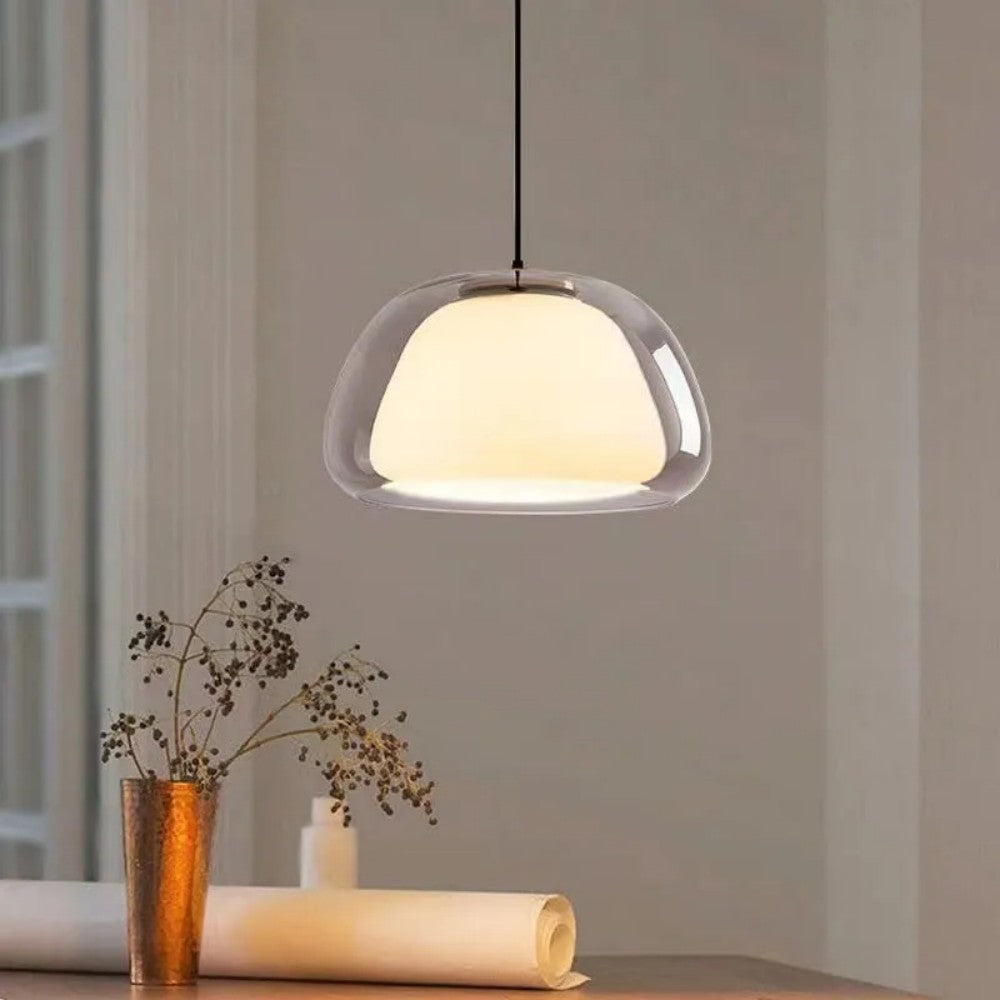 Pendant Light Glass 25.0 cm 39.0 cm White Dining Room Hanging Ceiling Lamp Modern Jelly Texture E27 Kitchen Island | Thomler