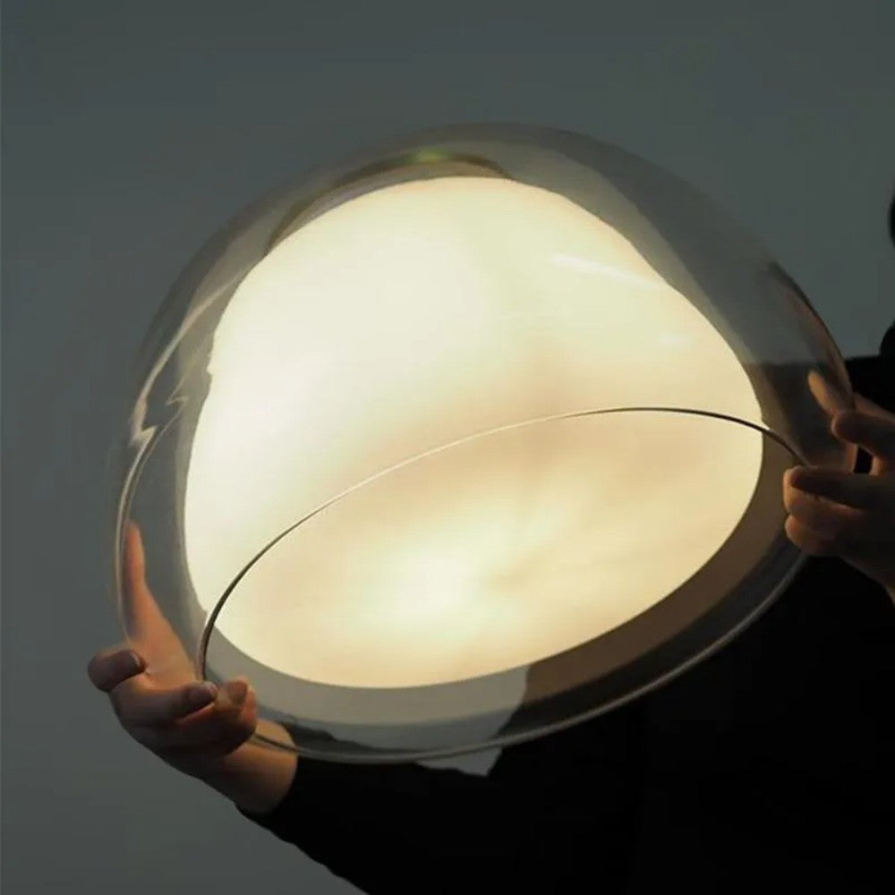 Pendant Light Glass 25.0 cm 39.0 cm White Dining Room Hanging Ceiling Lamp Modern Jelly Texture E27 Kitchen Island | Thomler