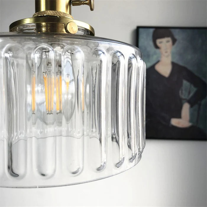 Glass Cylinder Hanging Light Fixture with Height-Adjustable Cord for Dining Room & Kitchen | Thomler