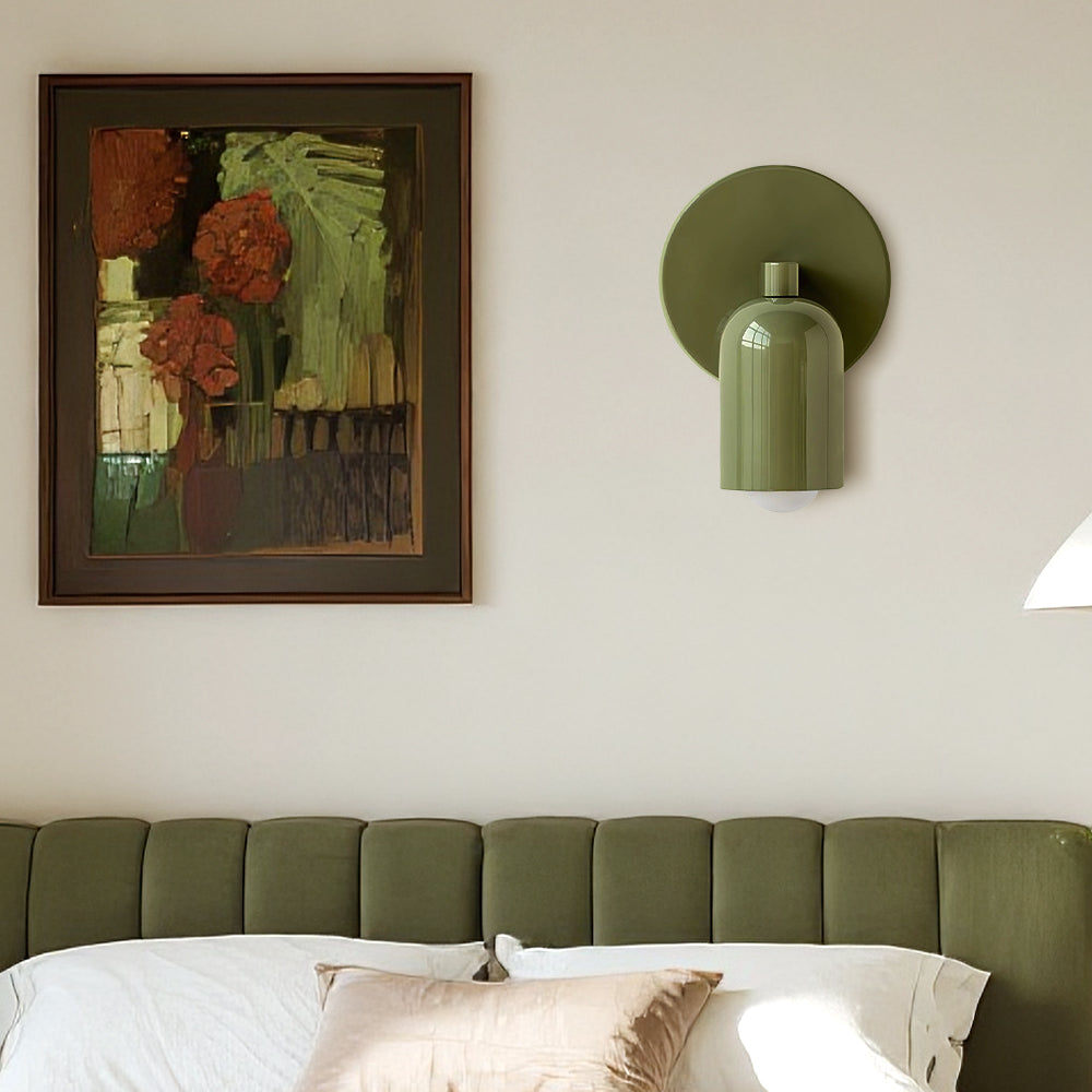 Wall Lamp Iron 12.0 cm Matte Green Bedroom Hallway Indoor E27 LED Scandinavian Modern Accent Lighting | Thomler