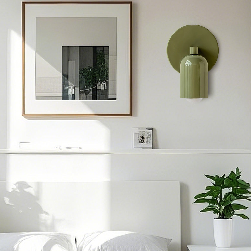 Wall Lamp Iron 12.0 cm Matte Green Bedroom Hallway Indoor E27 LED Scandinavian Modern Accent Lighting | Thomler