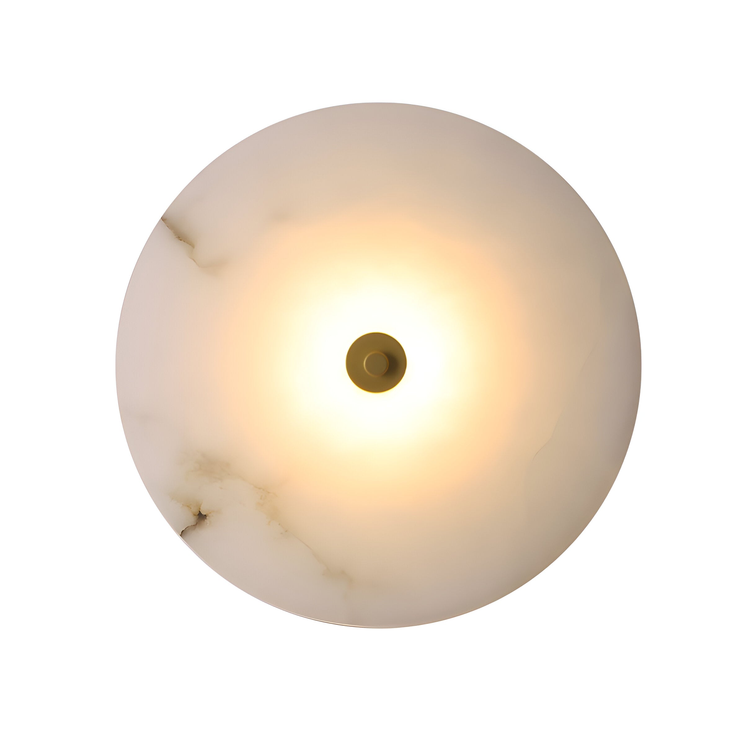 Wall Lamp Alabaster Stone 12.6 in LED Warm Light Indoor Bedroom Hallway Modern Round Marble Sconce Ambient Lighting Fixture | Thomler