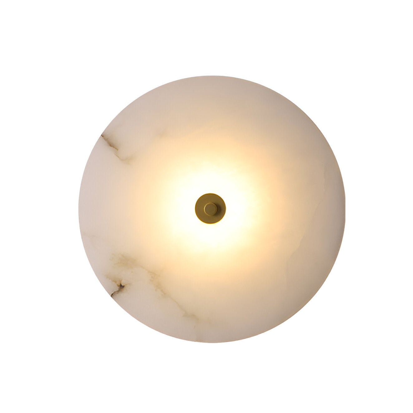 Wall Lamp Alabaster Stone 12.6 in LED Warm Light Indoor Bedroom Hallway Modern Round Marble Sconce Ambient Lighting Fixture | Thomler