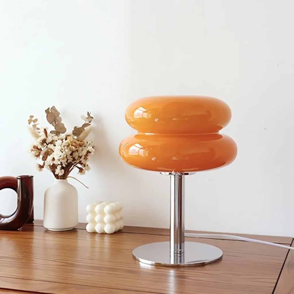 Table Lamp Glass 10 in White Jade Minimalist Bedroom Desk Accent Light | Thomler