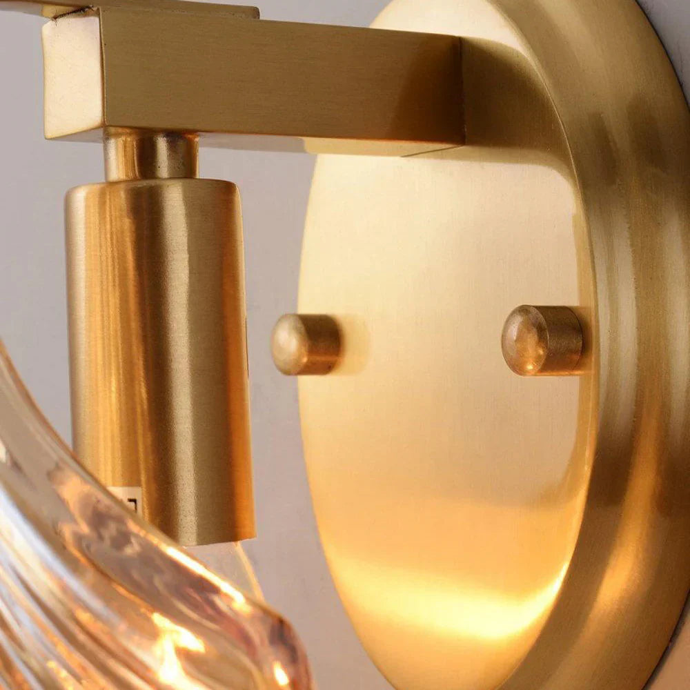Wall Lamp Glass Shell 20.0 cm Gold Bedroom Hallway Coastal LED Accent Light | Thomler