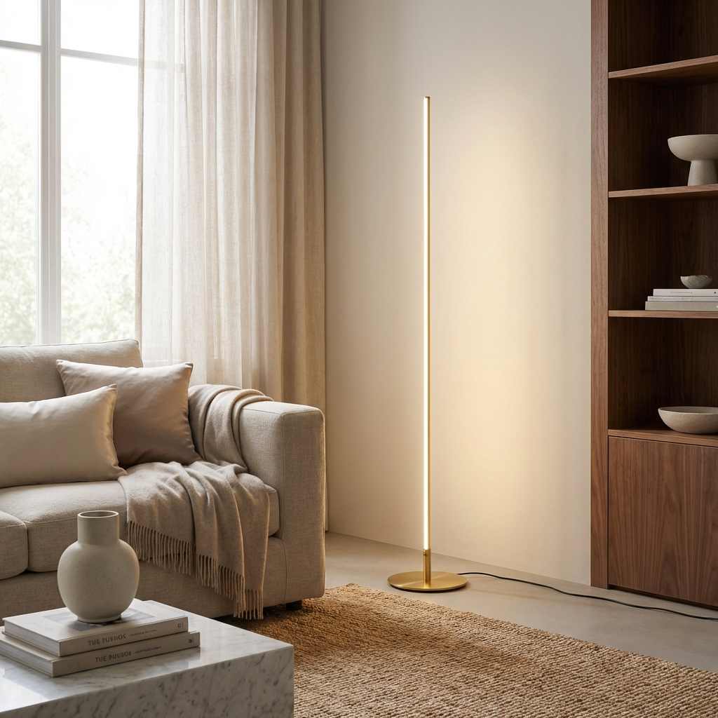 Tall Uplight Standing Lamp with LED – Sleek Metal Design for Modern Spaces | Thomler