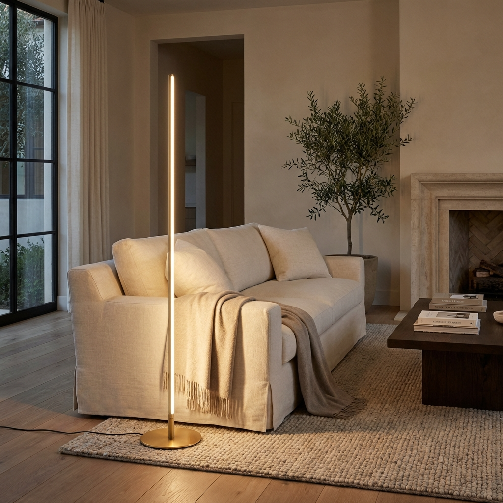 Tall Uplight Standing Lamp with LED – Sleek Metal Design for Modern Spaces | Thomler