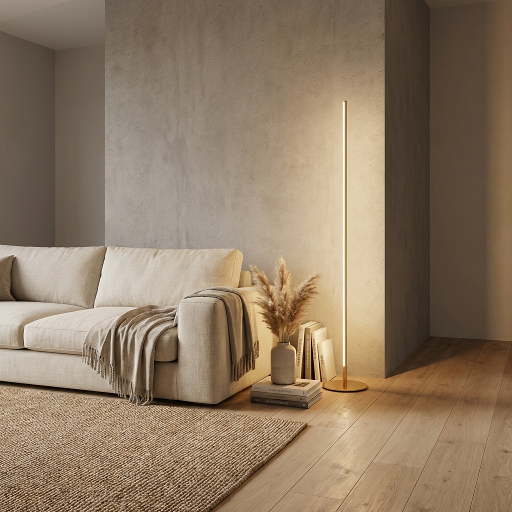 Tall Uplight Standing Lamp with LED – Sleek Metal Design for Modern Spaces | Thomler