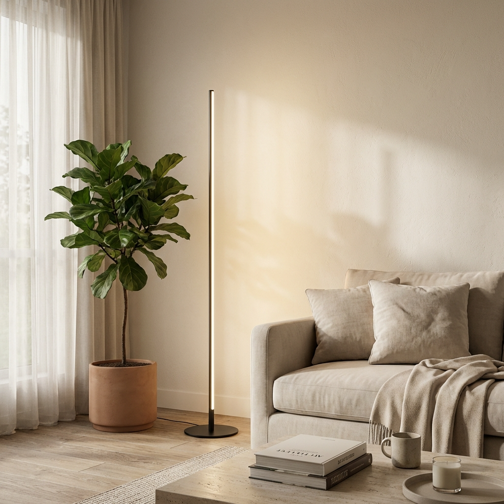 Tall Uplight Standing Lamp with LED – Sleek Metal Design for Modern Spaces | Thomler