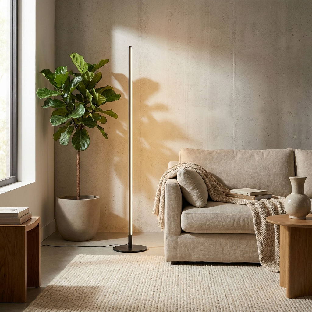 Tall Uplight Standing Lamp with LED – Sleek Metal Design for Modern Spaces | Thomler