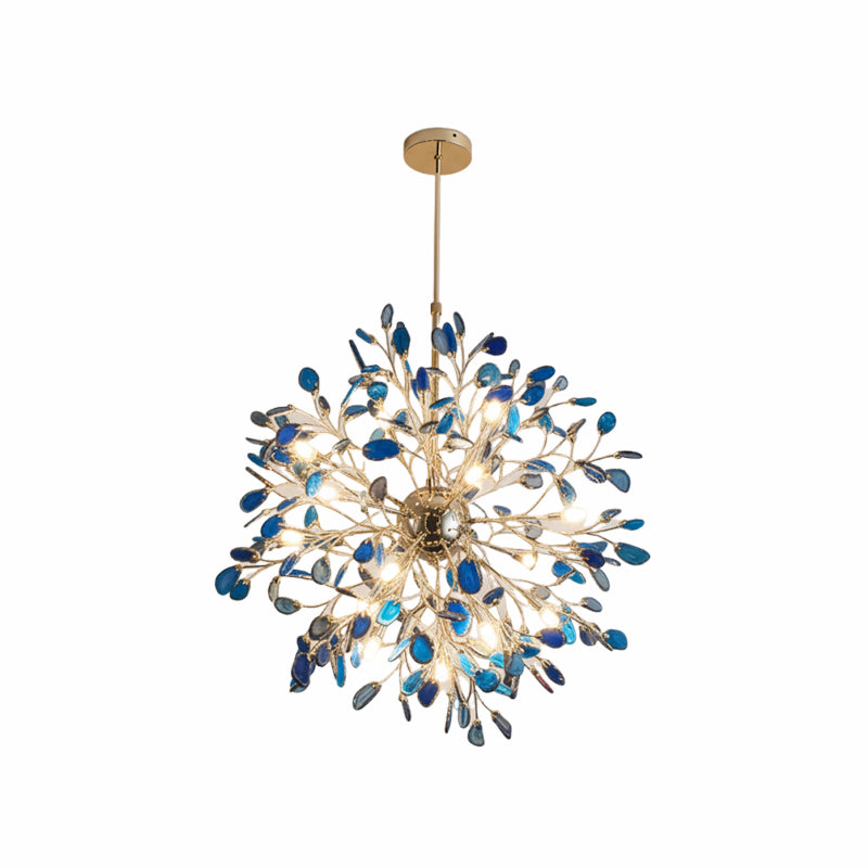 Pendant Light Natural Agate G4 58.0 cm Gold Living Room Dining Room Chandelier Multicolour Ceiling Hanging Light | Thomler