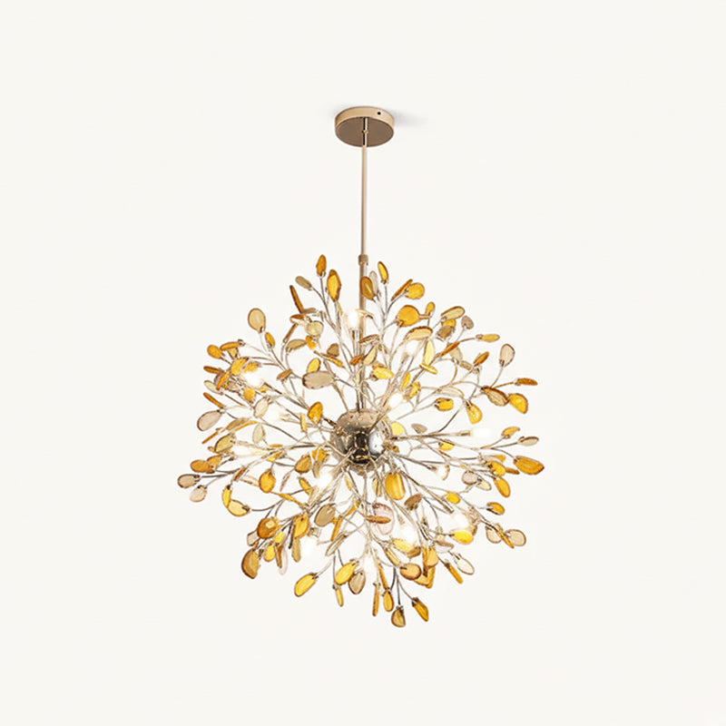 Pendant Light Natural Agate G4 58.0 cm Gold Living Room Dining Room Chandelier Multicolour Ceiling Hanging Light | Thomler