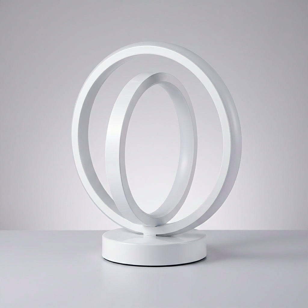 Dimmable Ring Desk Lamp with USB Power – Contemporary Loop Design for Bedside & Office | Thomler
