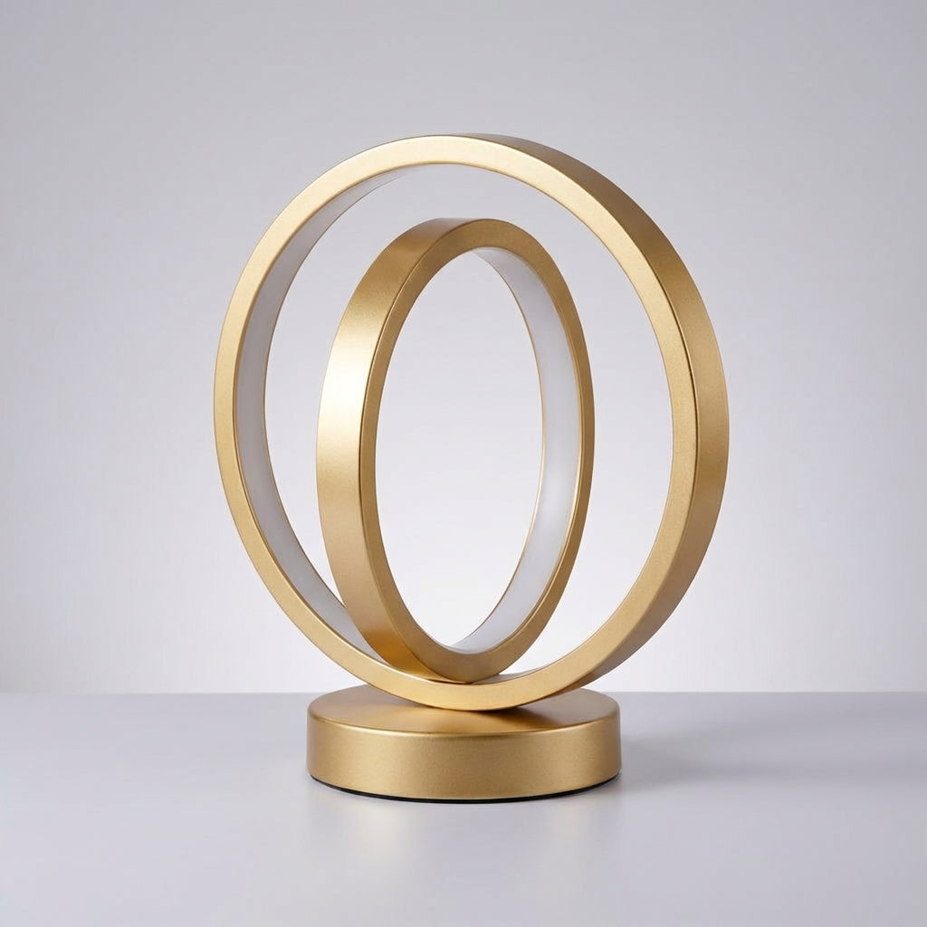 Dimmable Ring Desk Lamp with USB Power – Contemporary Loop Design for Bedside & Office | Thomler