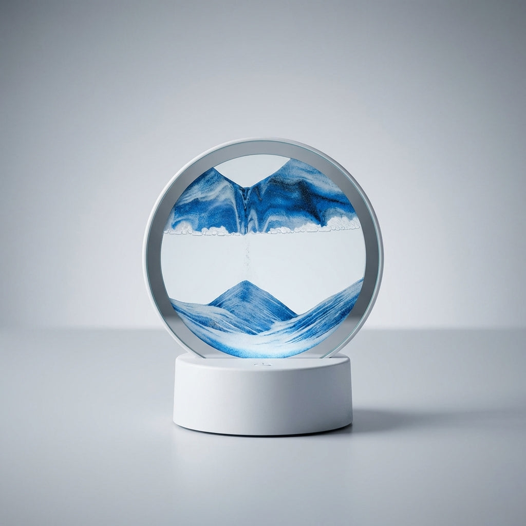 Sand Art Lamp Glass 25.0 cm x 20.0 cm LED Mood Lighting Bedroom Desk Decoration Scandinavian Living Room | Thomler