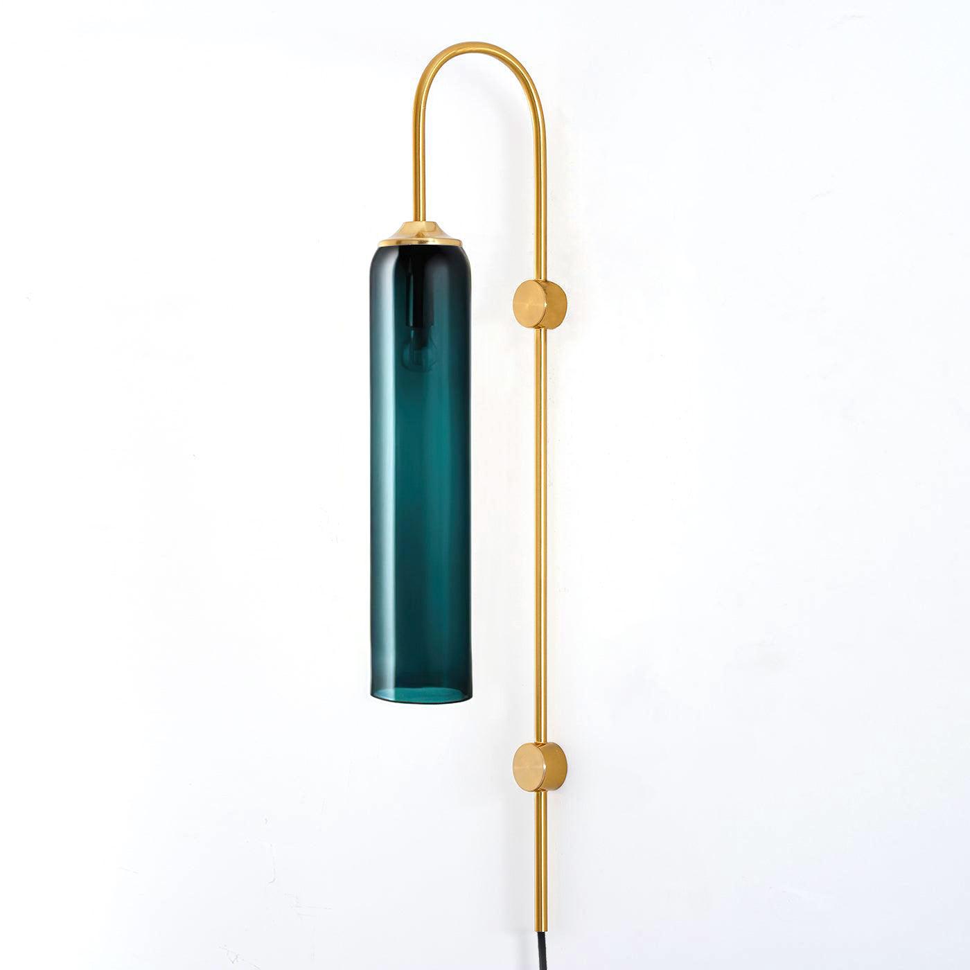 Wall Lamp Glass Cylinder 59 in Cord Gold Bedroom Living Room Plug In Sconce Modern Accent Lighting | Thomler