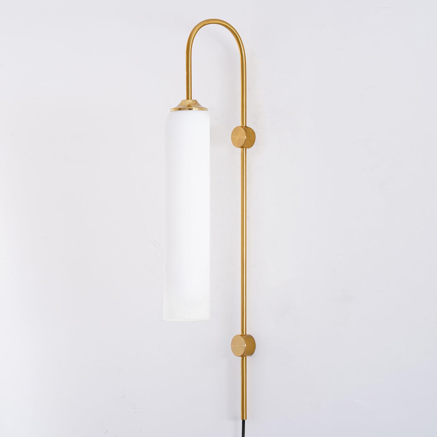 Wall Lamp Glass Cylinder 59 in Cord Gold Bedroom Living Room Plug In Sconce Modern Accent Lighting | Thomler