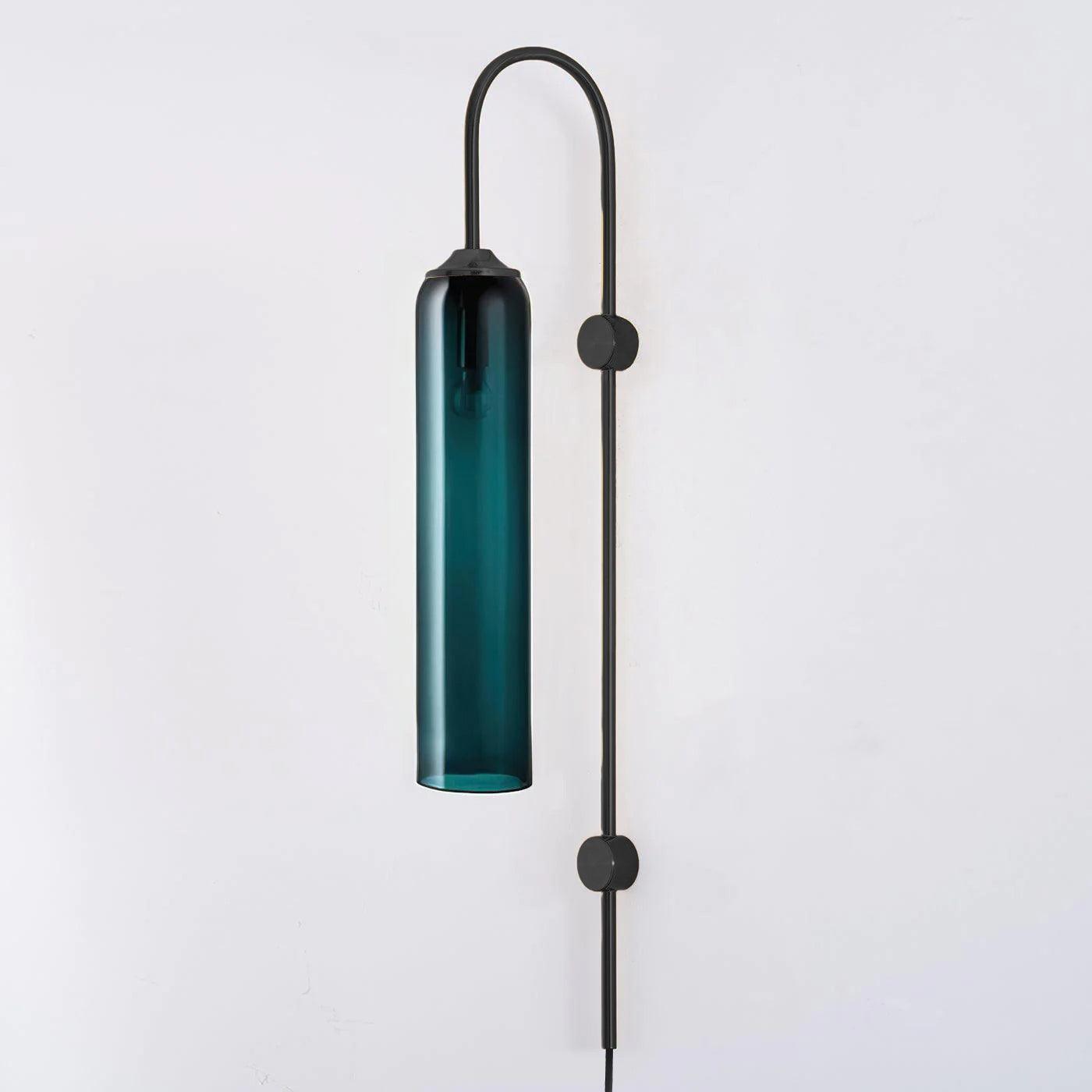 Wall Lamp Glass Cylinder 59 in Cord Gold Bedroom Living Room Plug In Sconce Modern Accent Lighting | Thomler