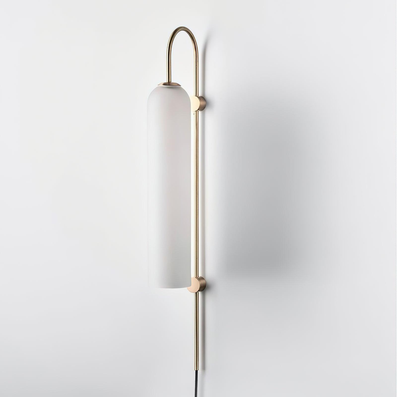 Wall Lamp Glass Cylinder 59 in Cord Gold Bedroom Living Room Plug In Sconce Modern Accent Lighting | Thomler