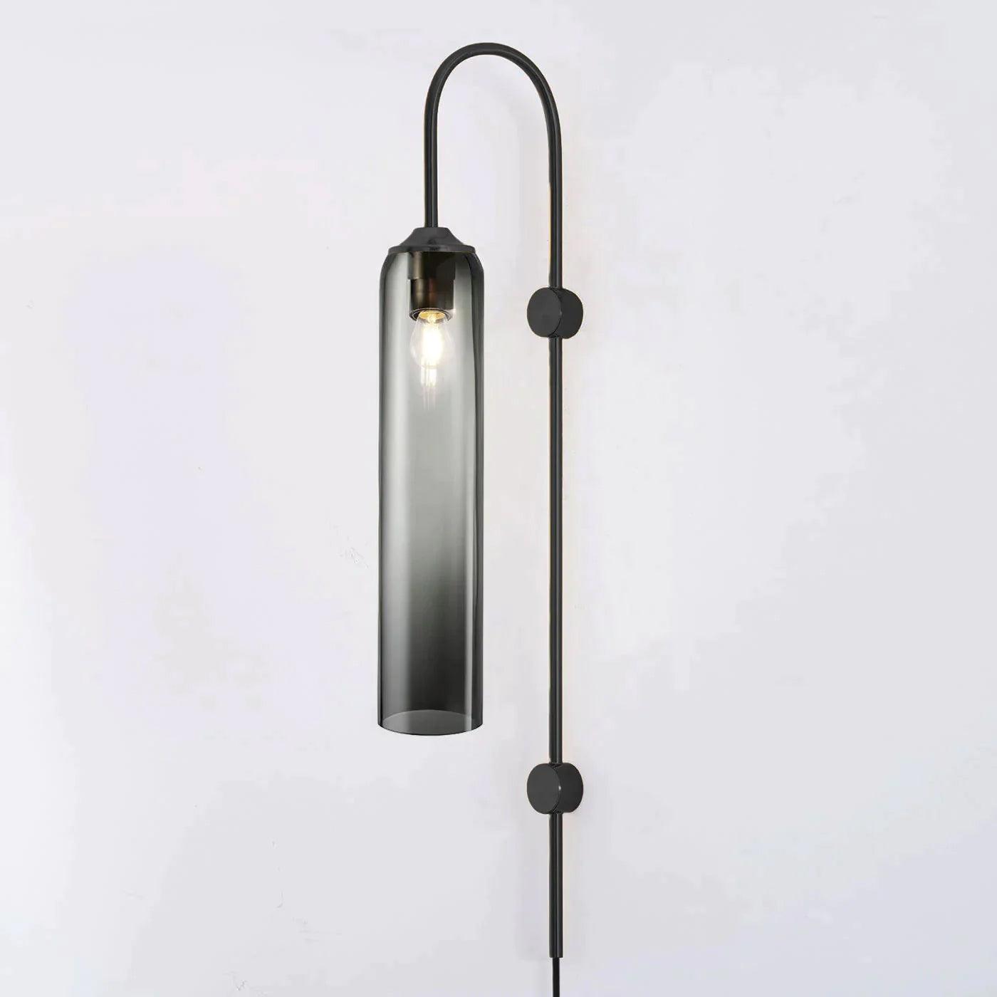 Wall Lamp Glass Cylinder 59 in Cord Gold Bedroom Living Room Plug In Sconce Modern Accent Lighting | Thomler