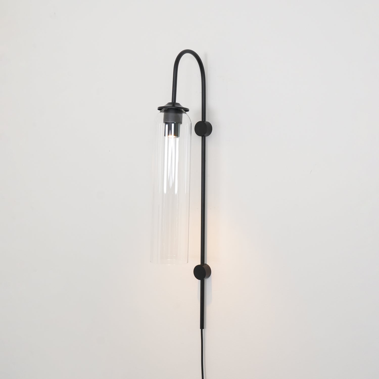 Wall Lamp Glass Cylinder 59 in Cord Gold Bedroom Living Room Plug In Sconce Modern Accent Lighting | Thomler