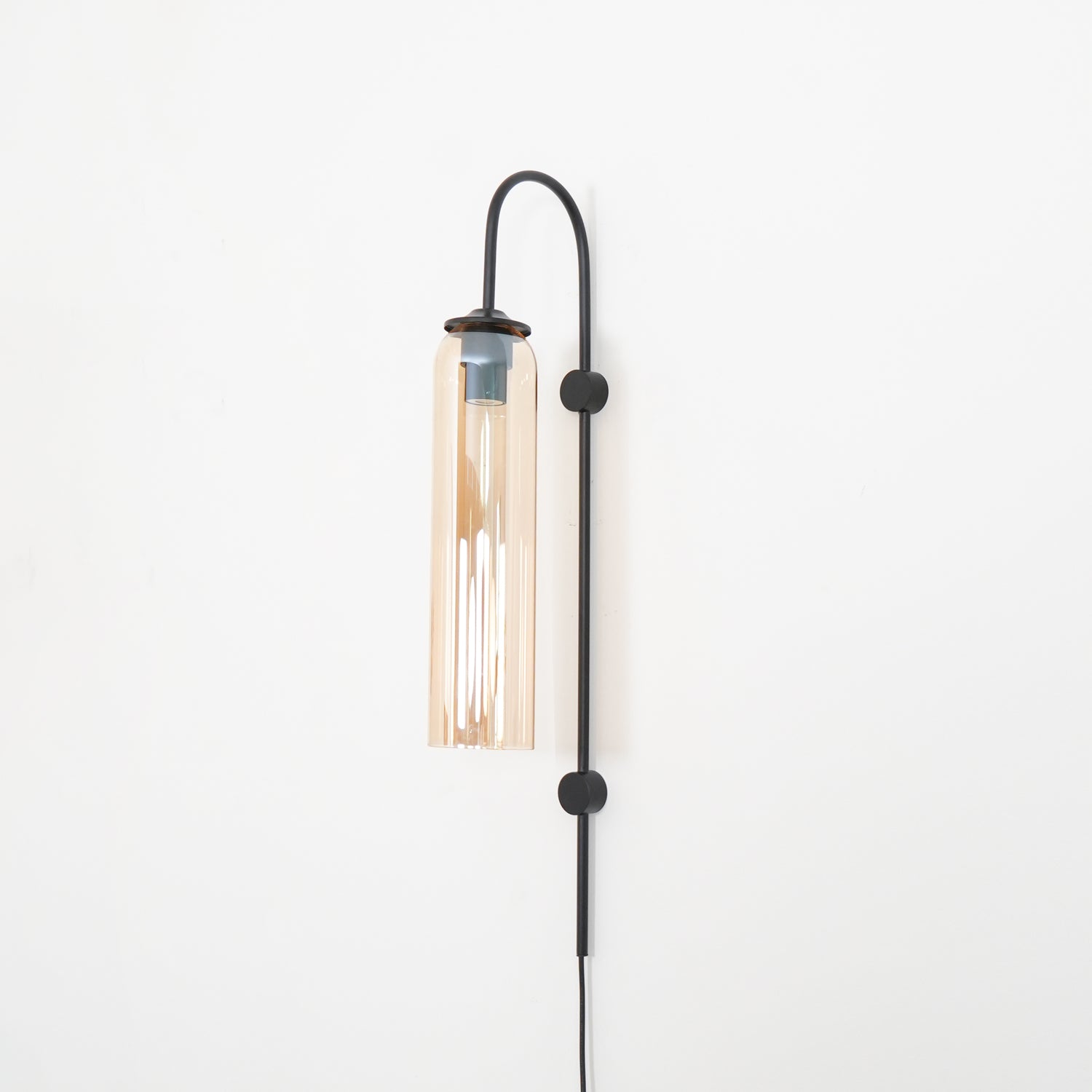 Wall Lamp Glass Cylinder 59 in Cord Gold Bedroom Living Room Plug In Sconce Modern Accent Lighting | Thomler